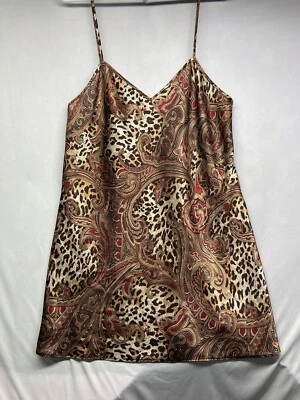 Morgan Taylor Intimates леопардовый принт и красные Вереницы ночная рубашка размер средний - Изображение 1 из 4
