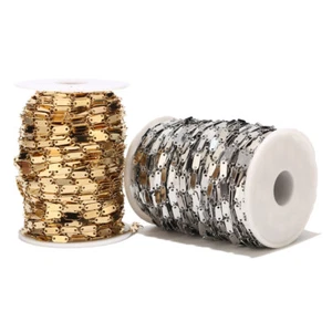 2 Meters Stainless Steel Soldered Long Rectangle Link Chains for Necklace Making - Picture 1 of 8