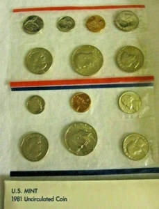 1981 United States Mint Uncirculated COIN Set of 13 w/3 Anthony $1 2 Kennedy 50¢ - Picture 1 of 2