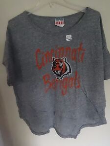Officially Licensed NFL Women Cincinnati Bengals Junk Food Gray T-Shirt Small