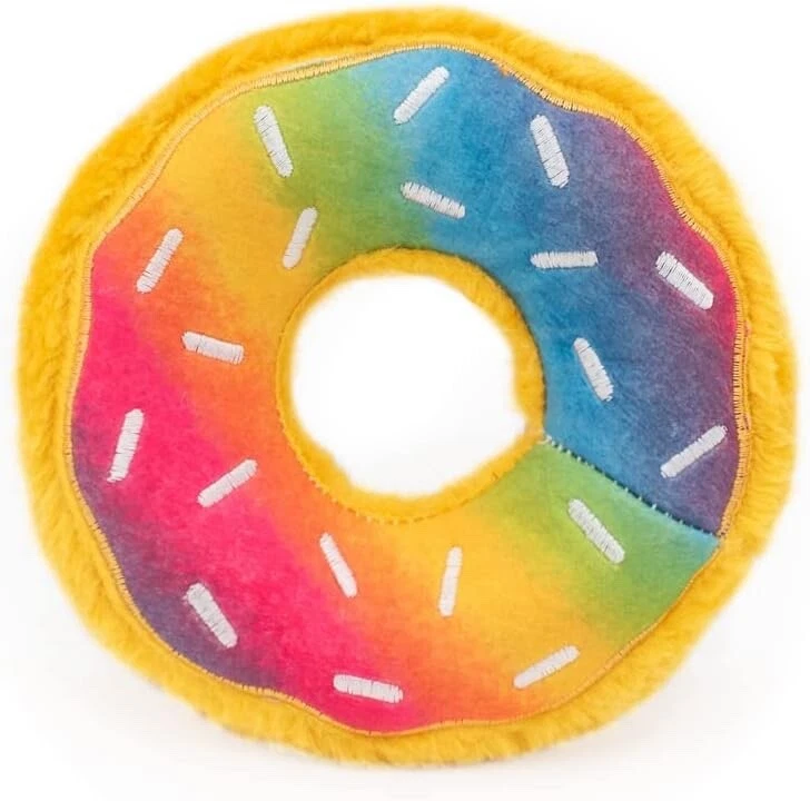 ZippyPaws Donut Rainbow NomNomz Dog Toy Plush Squeaker Toy 7" Zippy Paws 1 Pk - Image 1 of 1