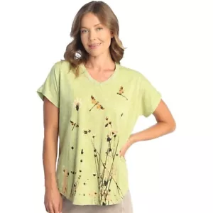 Jess & Jane Mineral Washed Cotton Short Sleeve Top - Together, Cactus Small NWT - Picture 1 of 1