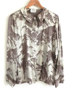 Vintage Francesca von Damon SELTENE Bluse 100 % Seide Knopfleiste französische Manschetten Größe 10 - Bild 1 von 10