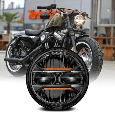 Faro LED de 5,75" con ojos de ángel para Harley Dyna Wide Glide 1993-2018 2019  Foto 1 de 4