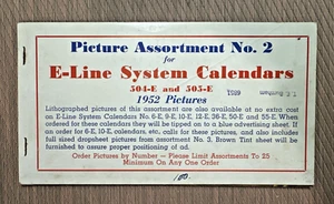 VTG 1952 E-Line Systems Calendars PICTURE ASSORTMENT #2 Litho Art Booklet 20-Pic - Imagen 1 de 7