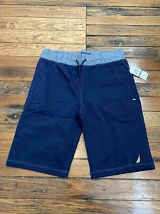 NWT Nautica Navy Blue Sweat Shorts sz Youth L (14/16) Msrp $34.50 - Picture 1 of 7