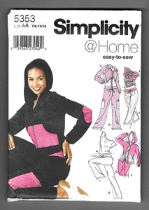 Simplicity 5353 Pantalones Tejidos Sudadera con Capucha Talla 7/8 a 15/16 Patrón de Costura - Imagen 1 de 2