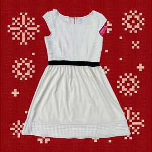 Xhilaration Dress NWT Cream Black Women’s Size L Perfect for ALL Seasons Holiday - Picture 1 of 8