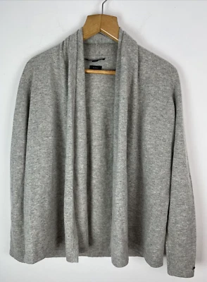 Tommy Hilfiger Mujer Suéter Cárdigan Mediano Cachemira Gris Frente Abierto Lagenlook Foto 1 de 4
