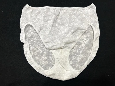 Bragas cortas blancas de colección Vanity Fair 13130 de encaje geométrico transparente pierna alta 8/46 #283 Foto 1 de 4