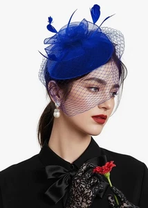 Sombrero Derby Zando Kentucky para Mujer/Niña-Boda, Té o Cóctel (Azul) - Imagen 1 de 8