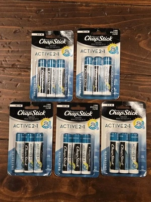 X5  Chapstick Active 2-in-1 Lip Care SPF 25 Mineral Based Sunscreen-Variety Pack - Image 1 of 3