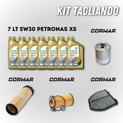 KIT TAGLIANDO COMPLETO FILTRI  OLIO ORIGINALE PETRONAS MERCEDES CLASSE C W204 - Immagine 1 di 4