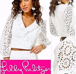 Conjunto Vestido Lilly Pulitzer Roca 8 Resort Blanco Playa Paraíso Ojales 2 Piezas ¡Nuevo! - Imagen 1 de 18