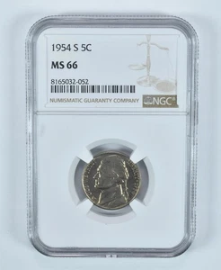 1954-S Jefferson Nickel MS66 NGC Brown Label *8431 - Picture 1 of 5