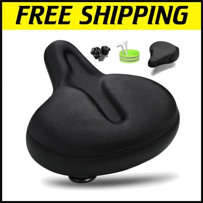 Oversized Gel Padded Bike Seat for Ultimate Comfort – Fits Any Bicycle Type — 第 1/4 张图片