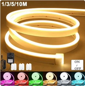 12V Neon COB LED Strip Lights Waterproof Flexible Tape Kitchen+UK Plug On/Off - Picture 1 of 19