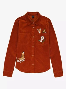 Disney Her Universe Fox & the Hound Brown Corduroy Embroidered Shirt SMALL NWT - Picture 1 of 4