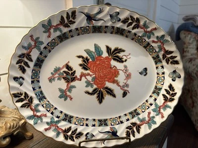 Plato de Colección James Kent Hoja de Foley Antigua, Mariposa, Pájaro Hecho en Inglaterra Foto 1 de 4