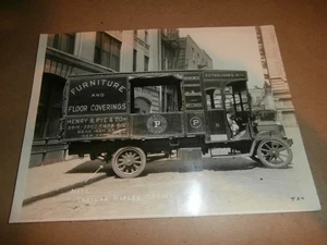 Vintage 1920er LKW Foto Henry Pye Co Möbel Braunschweig Schallplatten Phonographen NY - Bild 1 von 6