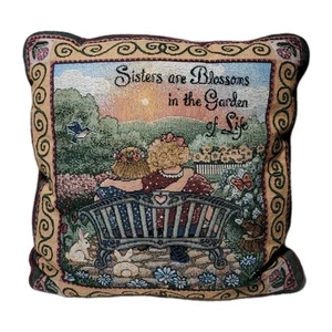 Schwestern blühen im Garten des Lebens Gobelin Kissen 15x15 - Bild 1 von 4