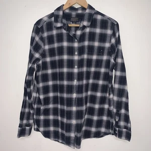 Pendleton camicia lana donna taglia grande blu grigio rosso quadri flanella morbida preppy - Foto 1 di 9