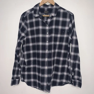 Pendleton Wool Shirt Womens Size Large Blue Gray Red Plaid Flannel Soft Preppy - Image 1 of 4