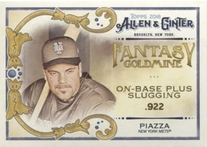 MIKE PIAZZA 2018 Allen & Ginter FANTASY GOLDMINE - NEW YORK METS - #FG-44 - Picture 1 of 1