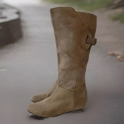 Bota hasta la rodilla Steven by Steve Madden Iconn para mujer talla 8,5 tacón de cuña tostado/marrón Foto 1 de 4
