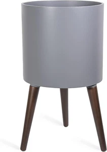 12 Inch Planter Pot with Stand, Mid-Century Tall Plant Pot with Legs for Indoor - Picture 1 of 7