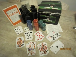 POKER-SPIEL-SET - Chip Karussell mit Chips, Dealer Button, Karten – Vintage - Bild 1 von 20