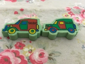2 Vintage Erasers  Van Shaped Unused. - Picture 1 of 3