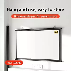 100" 16:9 Portable Projector Screen Pull Down Business Meeting Classroom - Picture 1 of 11
