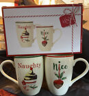 New Lenox  “Hosting The Holidays”  Naughty & Nice Mugs 16 oz  Christmas Gift
