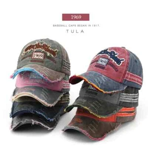 Mens Women 1969 Vintage Washed Aged look old Embroidery Adjustable Baseball Cap - Picture 1 of 10