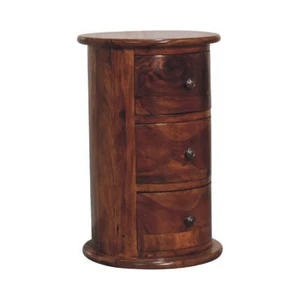 3 Drawer Chestnut Sheesham Drum - Bild 1 von 8