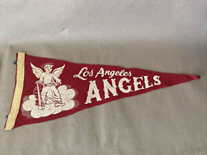 1960s 50s? Los Angeles Angels Pennant - Red Angel On Cloud Rare Worn