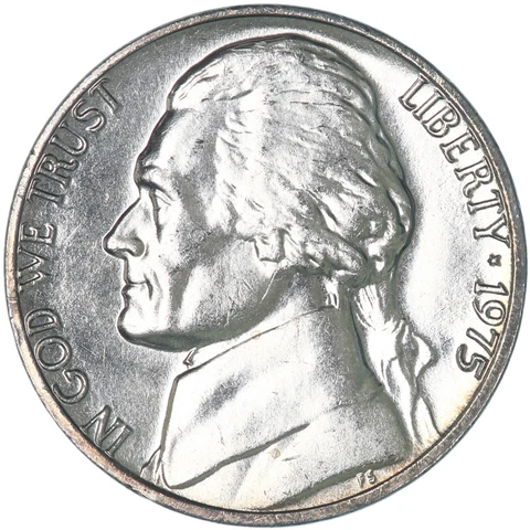1975 (P) Jefferson Nickel Gem BU US Coin Cover