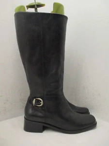 Naturalizer Black Leather Square Toe Riding Boots Womens Size 8.5 M Style S107 - Picture 1 of 11