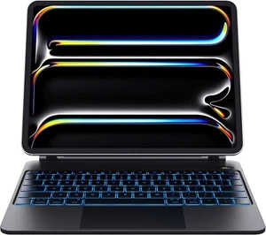 CHESONA for iPad Pro 13 inch case 2024 with Keyboard 7 Color Backlit - BLACK - Picture 1 of 8