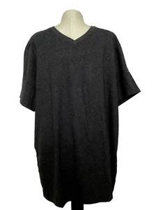 GEORGE Black Soot Heather Short Sleeve V-Neck Tee Shirt Sz L* - Picture 1 of 8