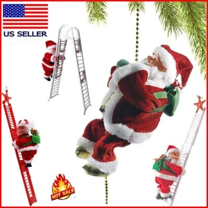 Electric Christmas Santa Claus Climbing Rope Ladder Musical Toy Xmas Gift Decor - Picture 1 of 21