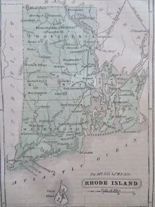 Rhode Island Providence Newport Kingston 1859 Boynton miniature state map - Picture 1 of 2