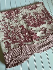 Waverly Window Valance Country Life Red Toile & Gingham Check 1 Valance 78x14 - Picture 1 of 8