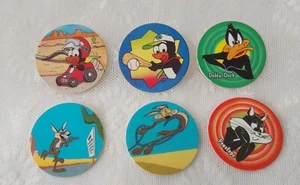 Lote de 6 tapas Kentucky Fried Chicken 1994 Looney Tunes Pogs botella leche Pogs - Imagen 1 de 4