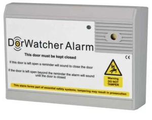 DorWatcher 12VDC Mains Battery Powered Door Held Open Fire Alarm Set Time Delay - Picture 1 of 2