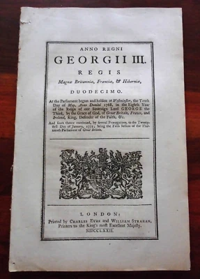CAMBRIDGESHIRE - Georgian Legal/Law Act (1772) Whittlesey Fenland Drainage - Image 1 of 3