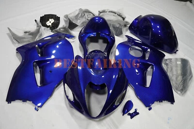 Blue Black Carbon Fiber Fairing Kit +Tank Fit Suzuki Hayabusa GSX1300R 1997-2007 - Image 1 of 4