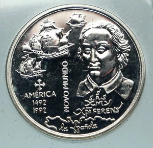 1992 PORTOGALLO Colombo Nuovo Mondo AMERICA Prova Argento 200 Escudos Moneta i84617 - Foto 1 di 3