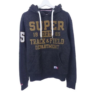 SUPERDRY Sweatshirt Sweat Hoodie Grau Melange Gelb Print Gr., XS - Bild 1 von 3